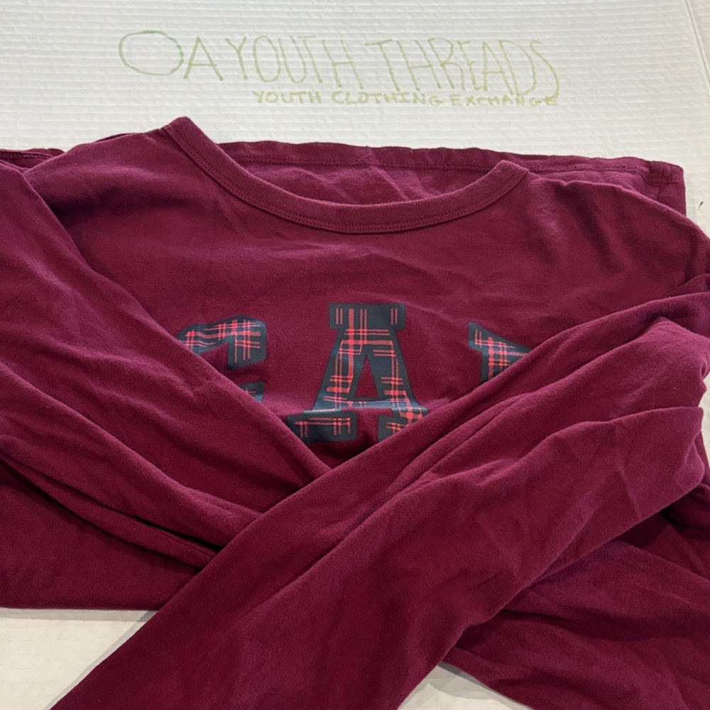 GAP Kids Maroon Long Sleeve Tee FESTIVE DECEMBER (CLEARANCE ON SALE)